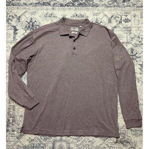 Callaway Golf Sport Long Sleeve Polo Shirt Large Purple Cotton Micro Stretch